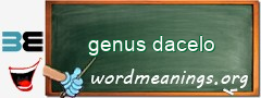 WordMeaning blackboard for genus dacelo